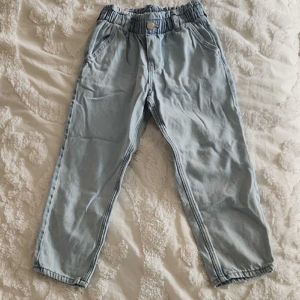 H&M 5T Elastic Waist Kids Jeans Light Blue